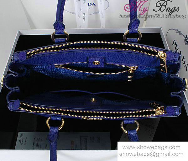 2014 Prada grainy leather tote bag BN2325 roya blue